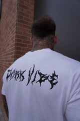DARK VIBE METAL BACKPRINT T-SHIRT (WHITE)