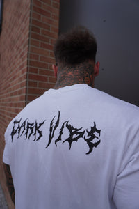 DARK VIBE METAL BACKPRINT T-SHIRT (WHITE)
