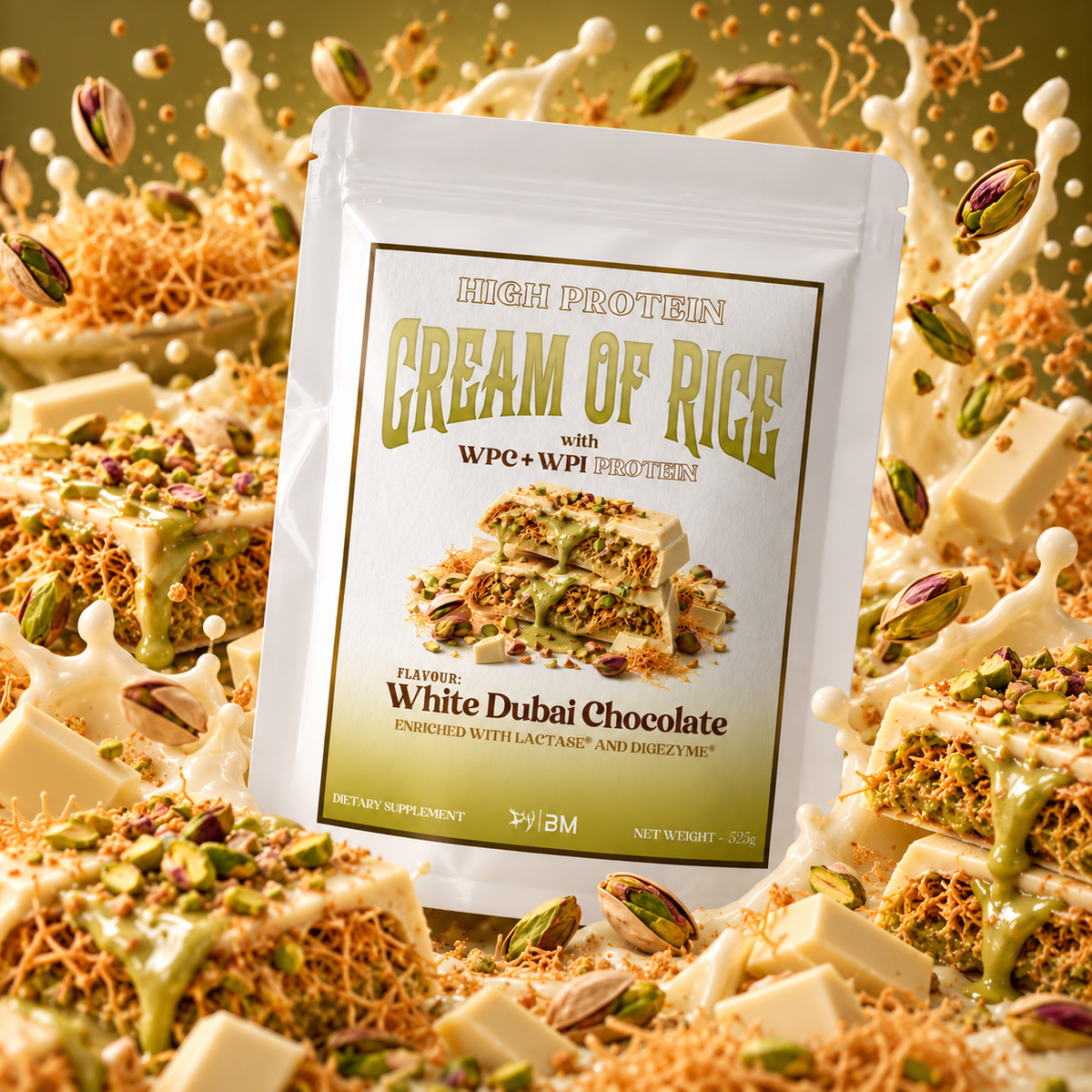 HIGH PROTEIN CREAM OF RICE WHITE DUBAI CHOCOLATE